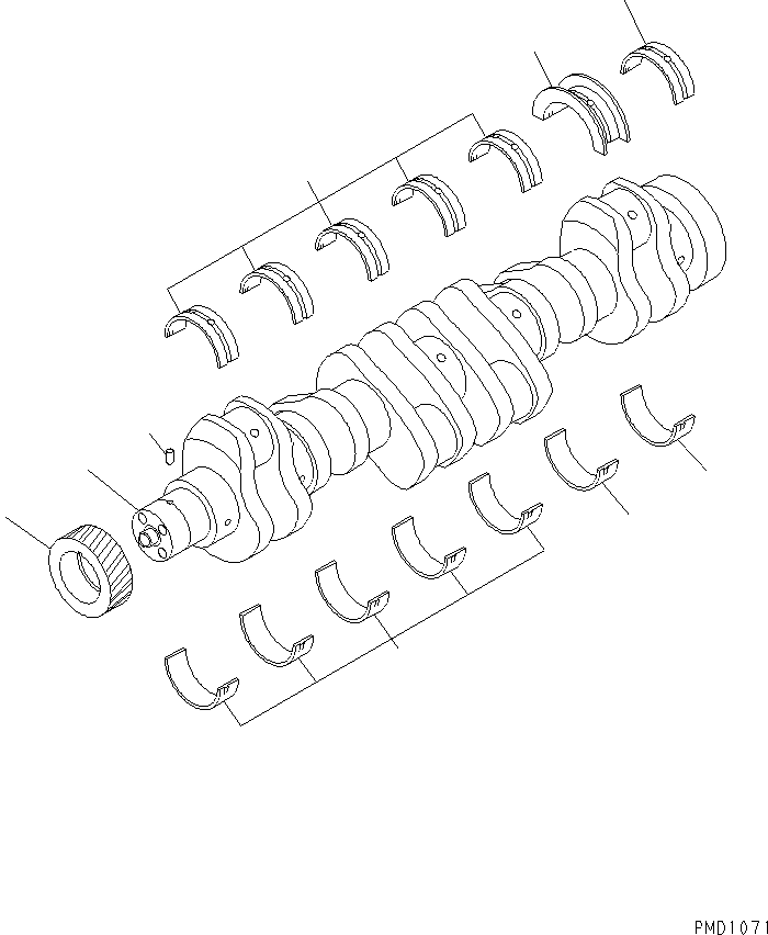 Komatsu parts book diagram for S6D102E-1T S/N 26200929-UP: CRANKSHAFT