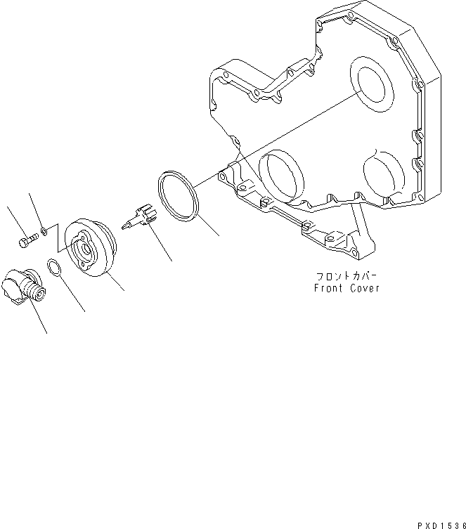 Komatsu parts book diagram for S6D102E-1T S/N 26200929-UP: TACHOMETER ADAPTER(#26206782-26217578)