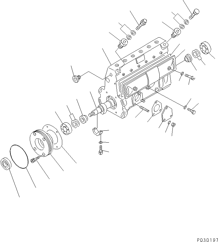 Komatsu parts book diagram for S6D102E-1T S/N 26200929-UP: FUEL INJECTION PUMP (PUMP) (1/2) (INNER PARTS)(#26245691-)
