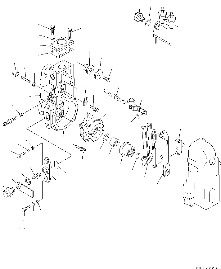 Komatsu parts book diagram for S6D102E-1T S/N 26200929-UP: FUEL INJECTION PUMP (GOVERNOR) (1/2) (INNER PARTS)(#26245691-)
