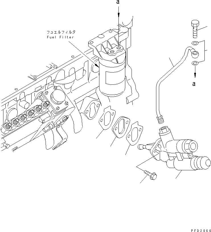 Komatsu parts book diagram for S6D102E-1T S/N 26200929-UP: CYLINDER BLOCK BLIND COVER AND FUEL FEED PUMP(#26217494-)