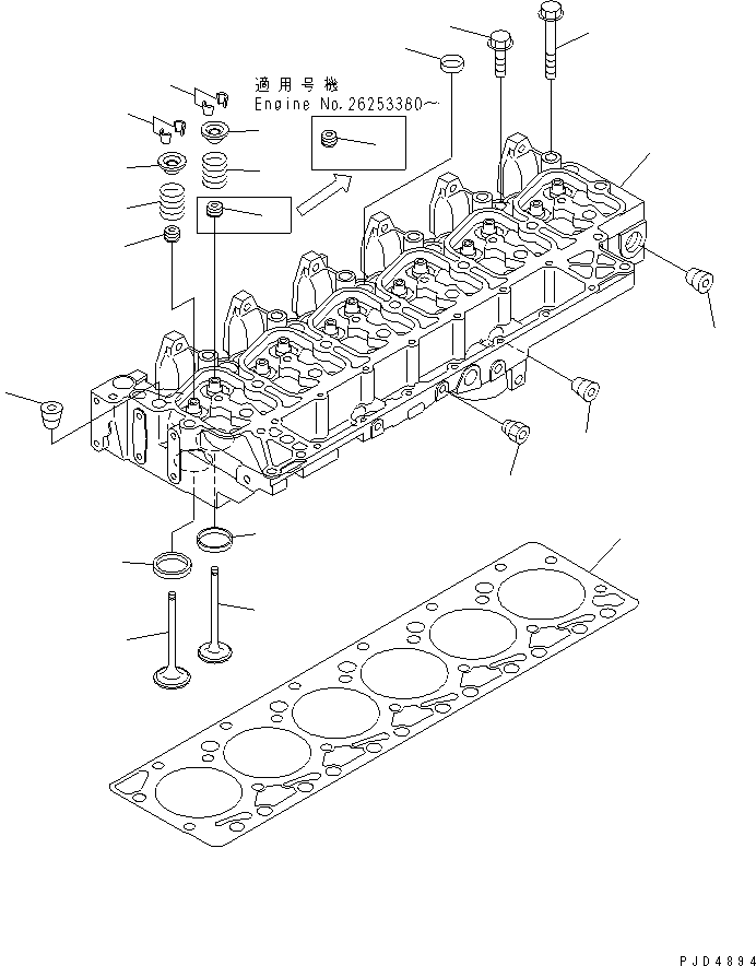 Engines Komatsu / S6D102E-1DD S/N 26200929-UP(s6d102dc) / CYLINDER HEAD(030010 : A1009-01A0)