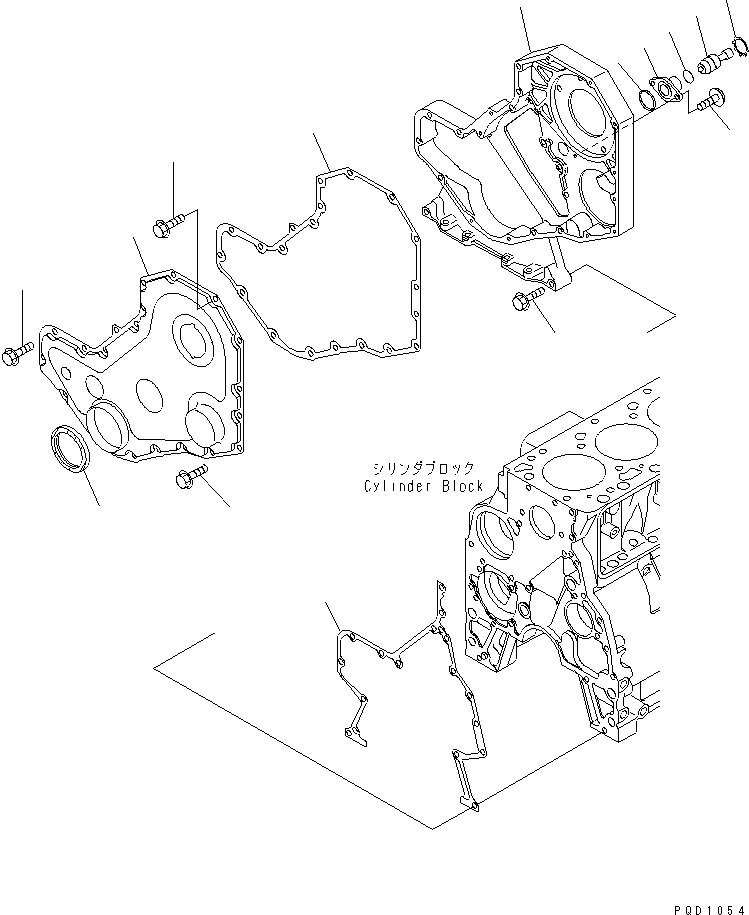 Engines Komatsu / S6D102E-1DD S/N 26200929-UP(s6d102dc) / FRONT COVER(#26239106-)(030180 : A2049-01A1)