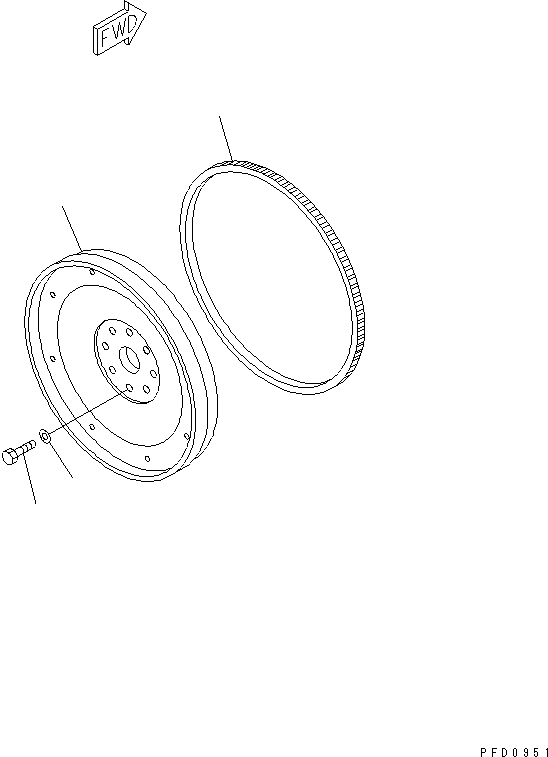 Engines Komatsu / S6D102E-1DD S/N 26200929-UP(s6d102dc) / FLYWHEEL(#26258773-)(030270 : A223P-01A8)