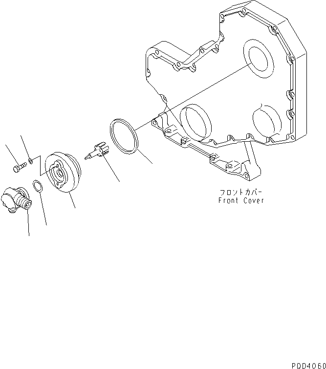 Engines Komatsu / S6D102E-1DD S/N 26200929-UP(s6d102dc) / TACHOMETER ADAPTER(#26217579-)(030360 : A281P-01A2)