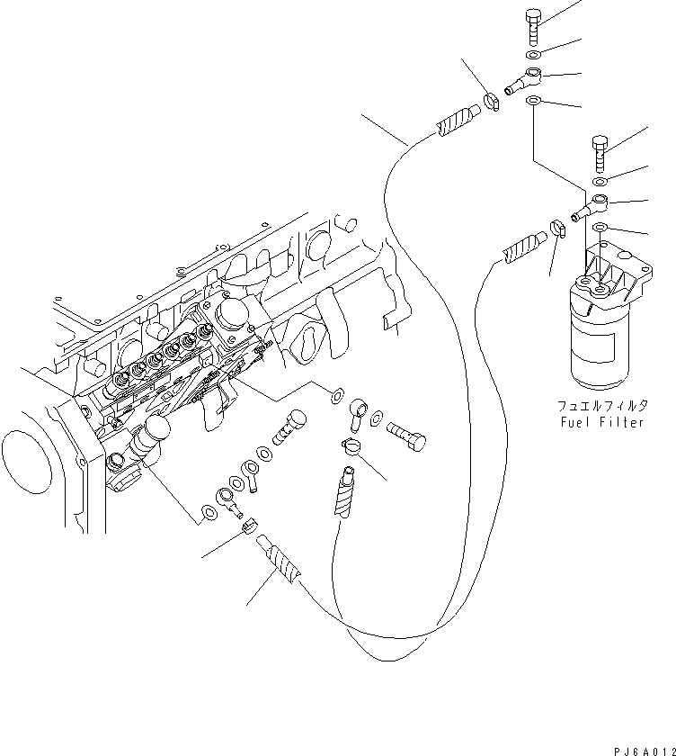 Engines Komatsu / S6D102E-1DD S/N 26200929-UP(s6d102dc) / FUEL FILTER PIPING(#26258773-)(030510 : A4110-01A3)