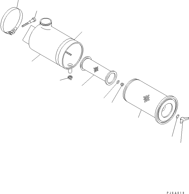 Engines Komatsu / S6D102E-1DD S/N 26200929-UP(s6d102dc) / AIR CLEANER (ORDERING TRANSFERRED PARTS)(#26258773-)(030770 : B9999-01A3)