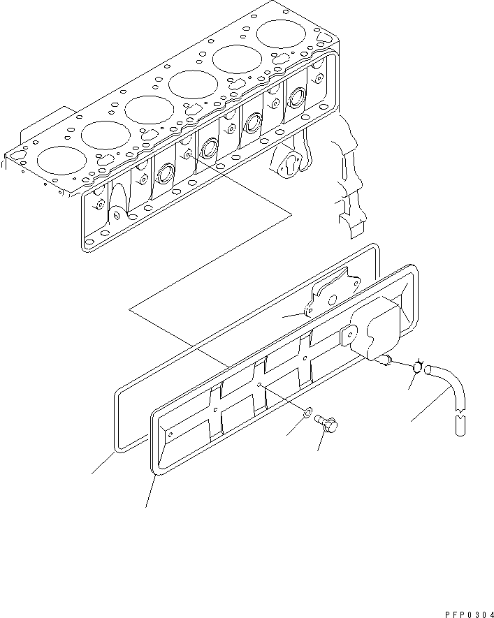 Komatsu parts book diagram for S6D102E-1AA S/N 21180000-UP: CAMFOLLOWER COVER