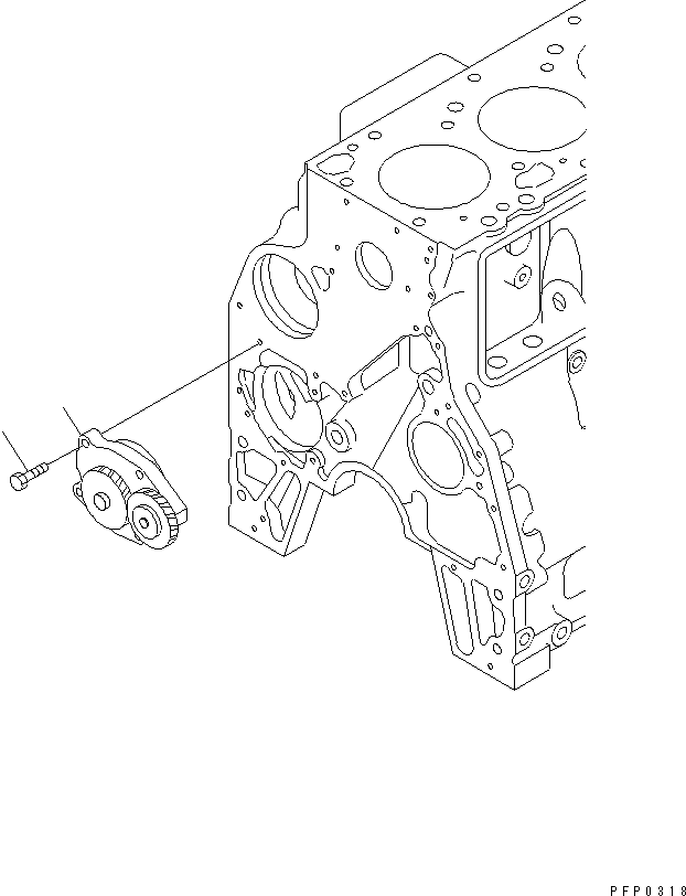 Komatsu parts book diagram for S6D102E-1AA S/N 21180000-UP: LUBRICATING OIL PUMP