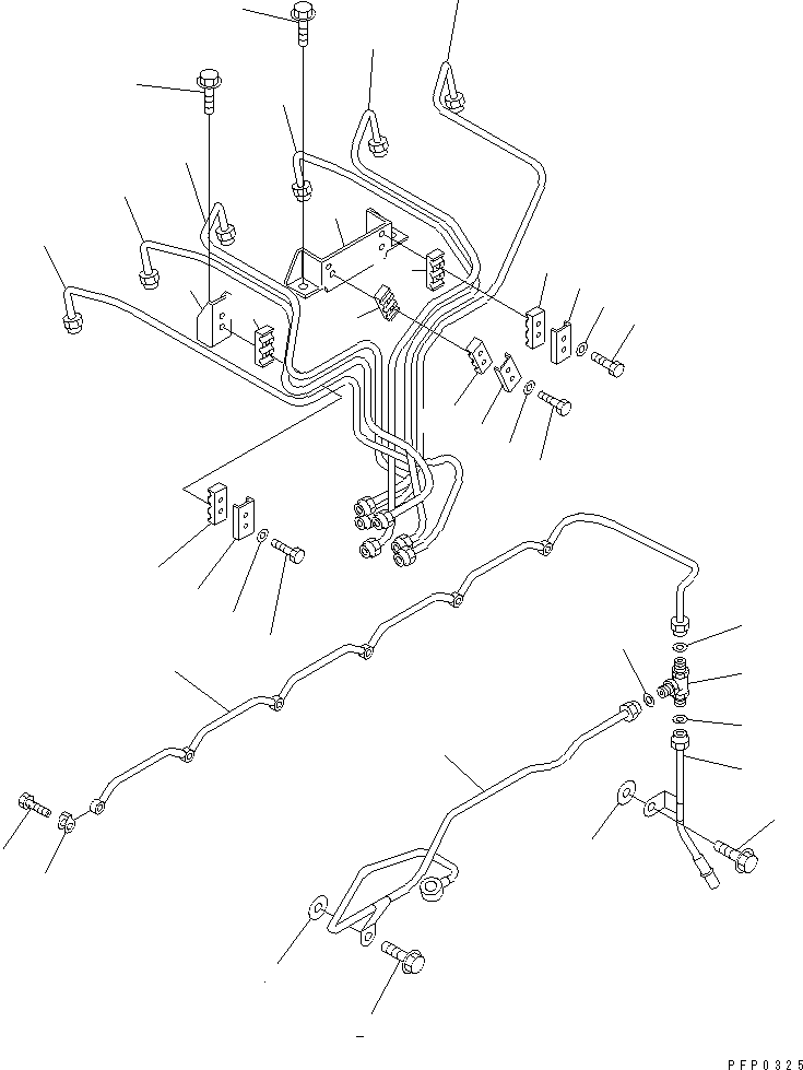 Komatsu parts book diagram for S6D102E-1AA S/N 21180000-UP: INJECTION PIPING