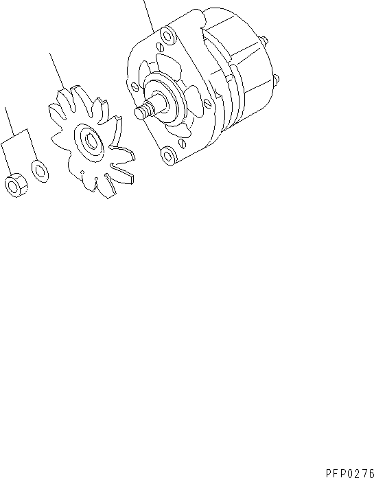 Komatsu parts book diagram for S6D102E-1AA S/N 21180000-UP: ALTERNATOR (40A)(#21210557-)