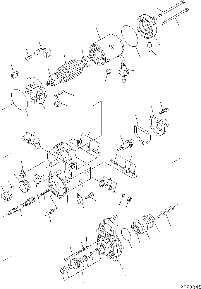Komatsu parts book diagram for S6D102E-1AA S/N 21180000-UP: STARTING MOTOR (INNER PARTS)
