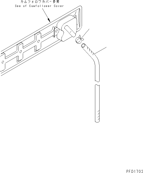 Komatsu parts book diagram for S6D102E-1W-D S/N 26200929-UP: BREATHER HOSE(#26206731-)