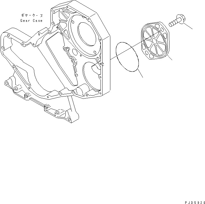 Komatsu parts book diagram for S6D102E-1W-D S/N 26200929-UP: FRONT GEAR TRAIN COVER(#26264837-)
