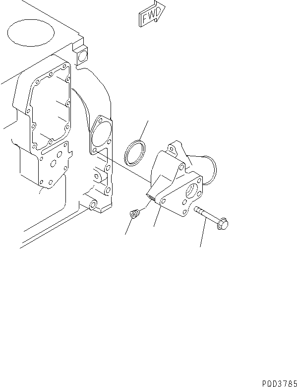 Komatsu parts book diagram for S6D102E-1W-D S/N 26200929-UP: WATER CONNECTOR (WITH 35A¤ 50A¤ 90A ALTERNATOR)(#26222494-)