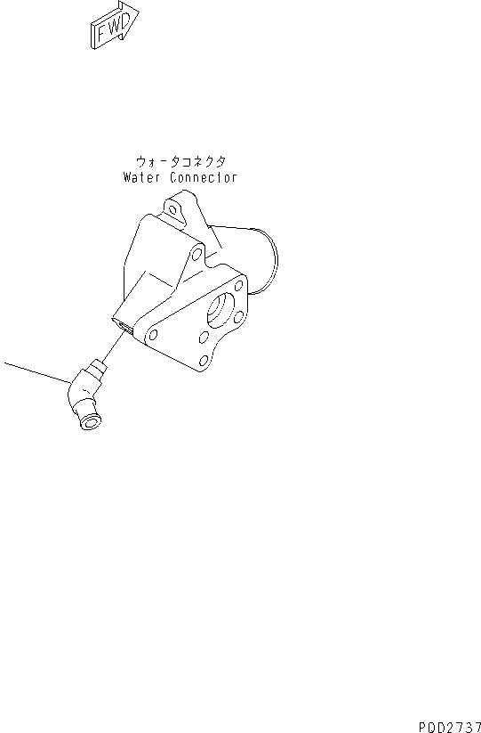 Komatsu parts book diagram for S6D102E-1W-D S/N 26200929-UP: WATER CONNECTOR ELBOW(#26222494-)