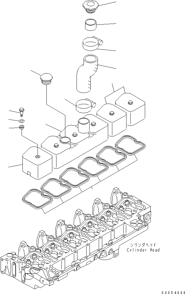 Engines Komatsu / S6D102E-1C-6C S/N 26200163-UP(s6d102oc) / HEAD COVER(#26281378-)(030090 : A111P-01C6)