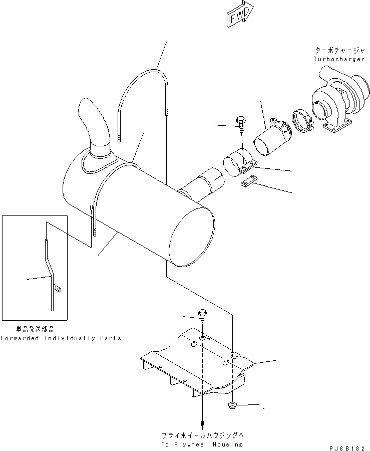 Engines Komatsu / S6D102E-1C-6C S/N 26200163-UP(s6d102oc) / MUFFLER AND MOUNTING(#26246980-26248665)(030400 : A1610-01C2C)