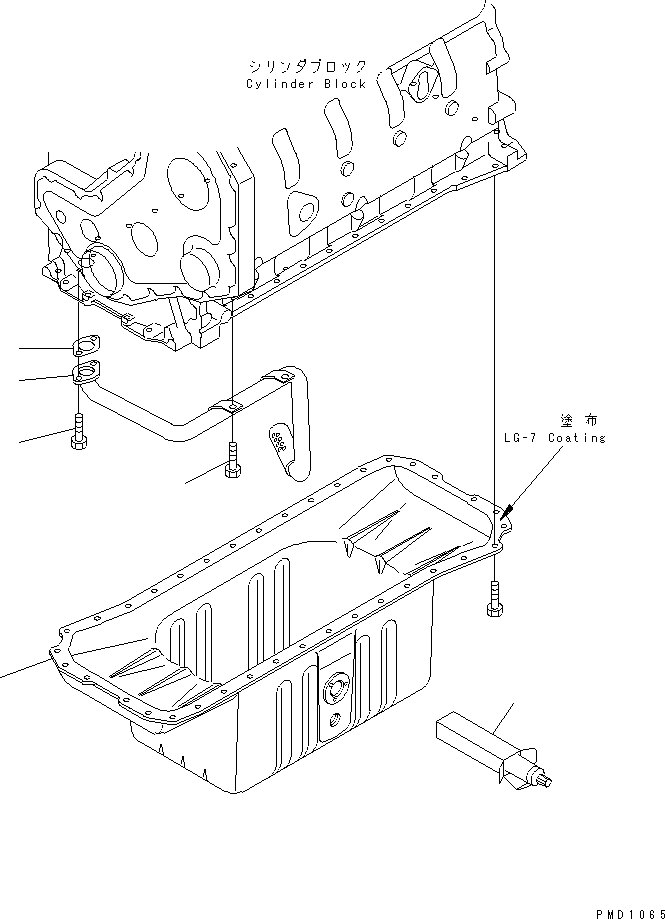 Engines Komatsu / S6D102E-1C-6C S/N 26200163-UP(s6d102oc) / OIL PAN AND SUCTION TUBE(#26200939-)(030670 : A2119-01B0)