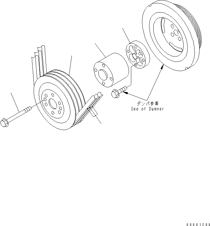 Engines Komatsu / S6D102E-1C-6C S/N 26200163-UP(s6d102oc) / CRANK PULLEY (HARDENING PULLEY)(#26243073-)(030790 : A2370-01A7)