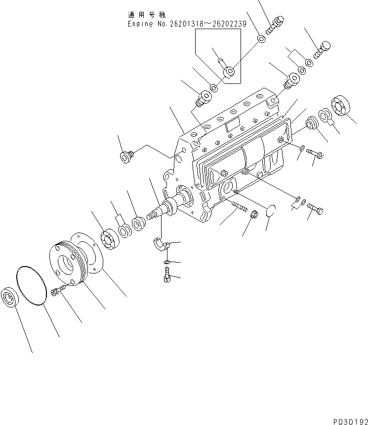 Engines Komatsu / S6D102E-1C-6C S/N 26200163-UP(s6d102oc) / FUEL INJECTION PUMP (PUMP) (1/2) (INNER PARTS)(#26201318-)(030970 : A401P-02F2)