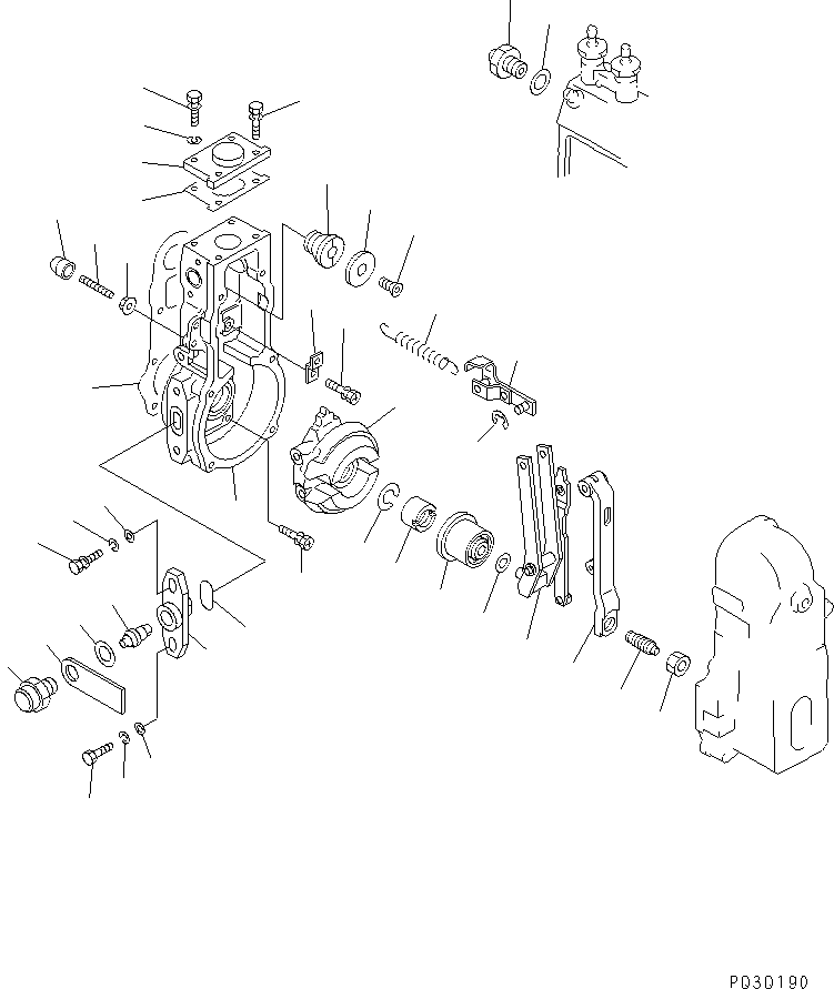 Engines Komatsu / S6D102E-1C-6C S/N 26200163-UP(s6d102oc) / FUEL INJECTION PUMP (GOVERNOR) (1/2) (FOR REGULATION OF EPA) (INNER PARTS)(#26237350-)(031020 : A401P-04B4)