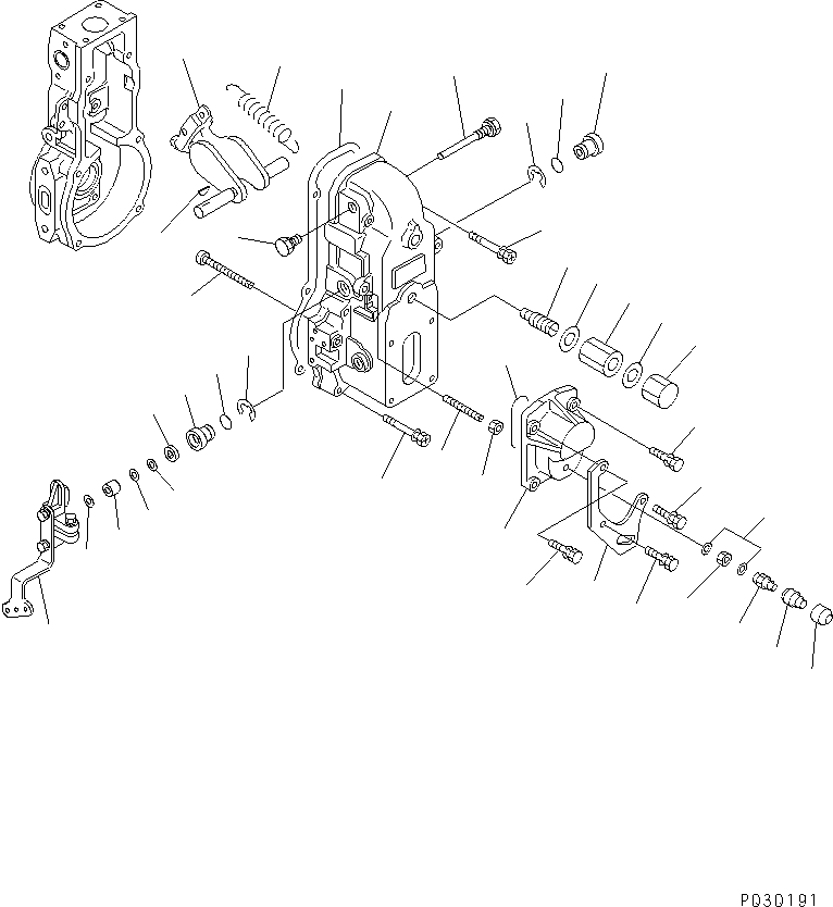 Engines Komatsu / S6D102E-1C-6C S/N 26200163-UP(s6d102oc) / FUEL INJECTION PUMP (GOVERNOR) (2/2) (FOR REGULATION OF EPA) (INNER PARTS)(#26237350-)(031050 : A401P-05B4)