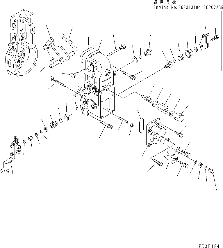 Engines Komatsu / S6D102E-1C-6C S/N 26200163-UP(s6d102oc) / FUEL INJECTION PUMP (GOVERNOR) (2/2) (INNER PARTS)(#26201318-)(031060 : A401P-05F2)