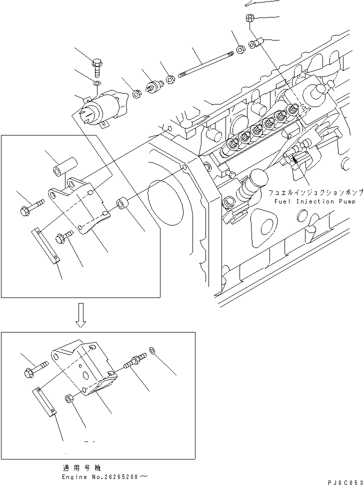 Engines Komatsu / S6D102E-1C-6C S/N 26200163-UP(s6d102oc) / STOP SOLENOID(#26200467-)(031290 : A4510-01A0A)