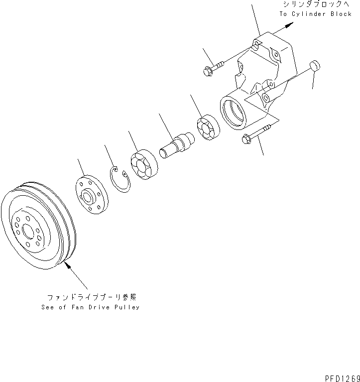 Engines Komatsu / S6D102E-1C-6C S/N 26200163-UP(s6d102oc) / FAN DRIVE(#26201318-)(031410 : A5060-01A0)
