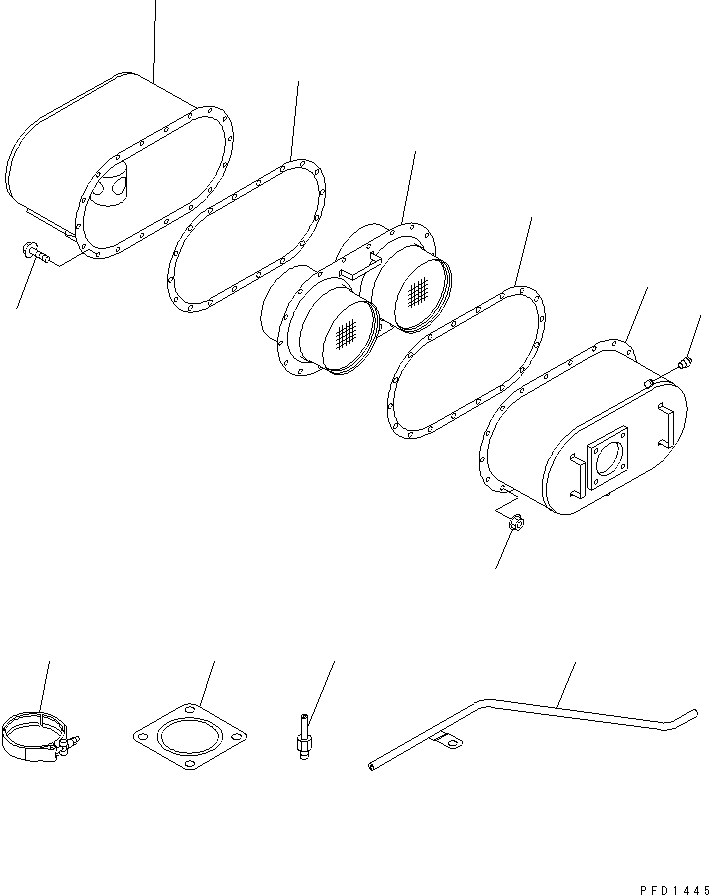 Engines Komatsu / S6D102E-1C-6C S/N 26200163-UP(s6d102oc) / MUFFLER (CERAMIC TYPE) (ORDERING TRANSFERRED PARTS)(#26295522-)(032210 : B9999-01J3A)