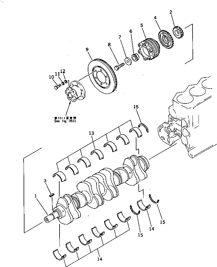 Engines Komatsu / S6D105-B-1A-SS S/N 61481-UP(s6d105-r) / CRANKSHAFT(060060 : 0231)