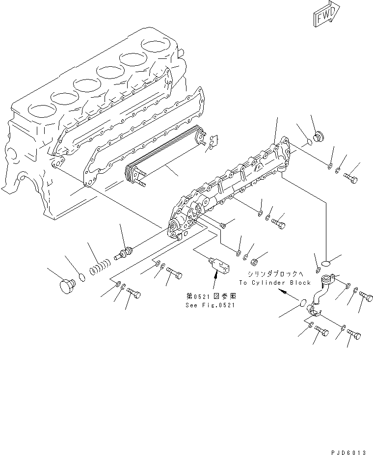 Engines Komatsu / S6D105-1PP S/N 81520-UP(s6d1056c) / LUBRICATING OIL COOLER(#81520-92778)(090060 : 0331)