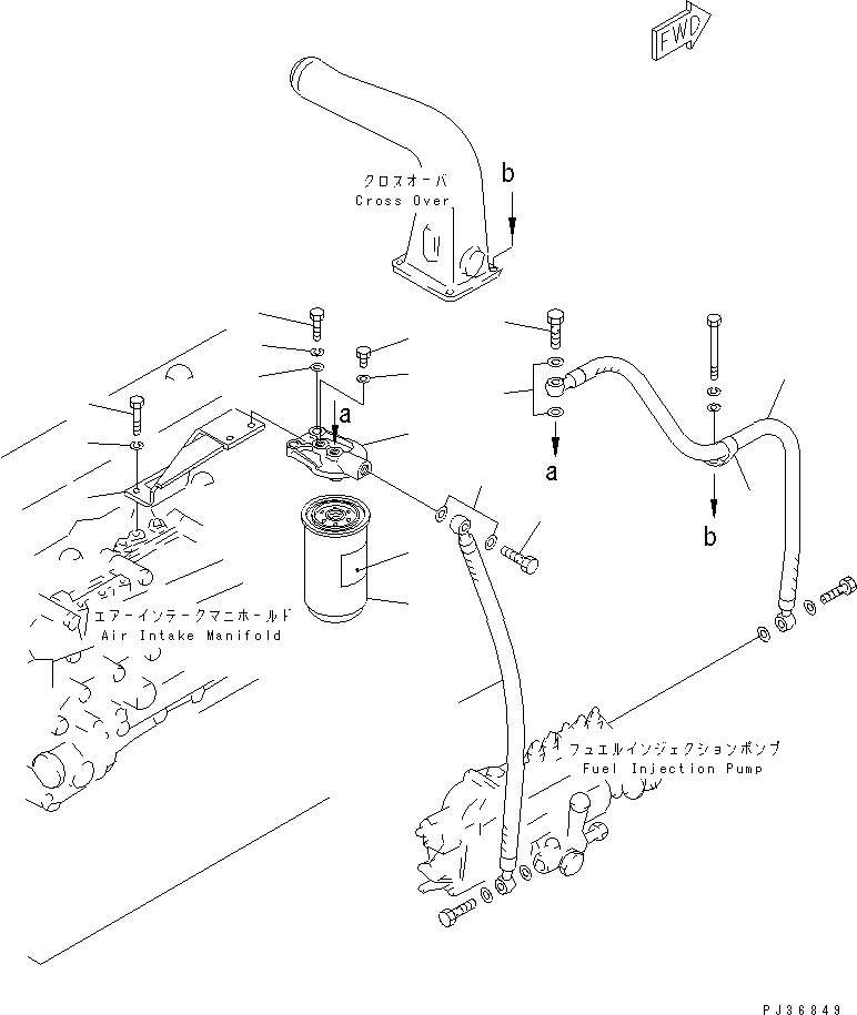 Engines Komatsu / S6D105-1PP S/N 81520-UP(s6d1056c) / FUEL FILTER AND PIPING(#92779-)(120040 : 0411A)
