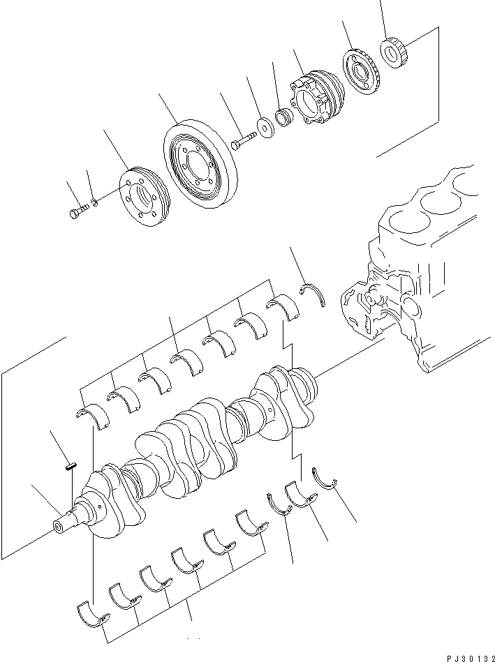 Engines Komatsu / S6D105-1AH S/N 94066-UP(s6d1056r) / CRANKSHAFT(060060 : 0231)