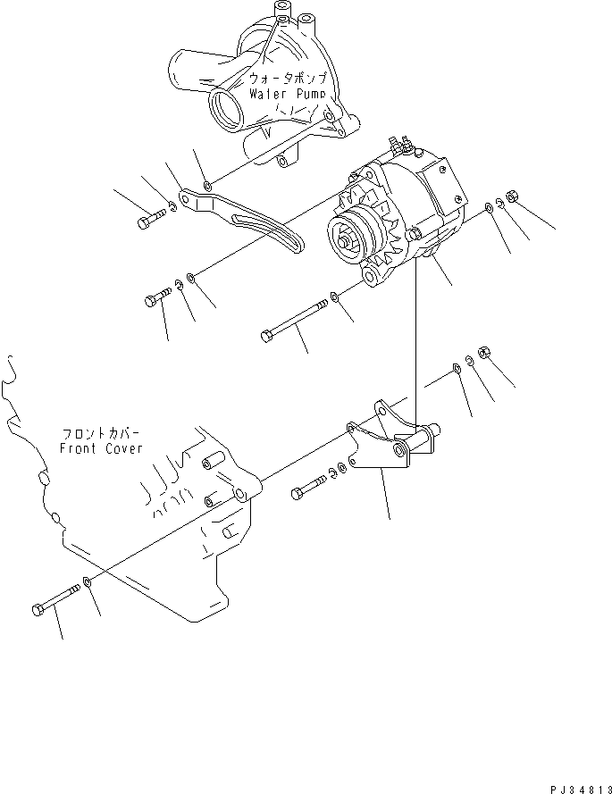 Engines Komatsu / S6D105-1AH S/N 94066-UP(s6d1056r) / ALTERNATOR AND MOUNTING (50A ? 75A) (BRACKET MOUNTING TYPE)(180020 : 0602)