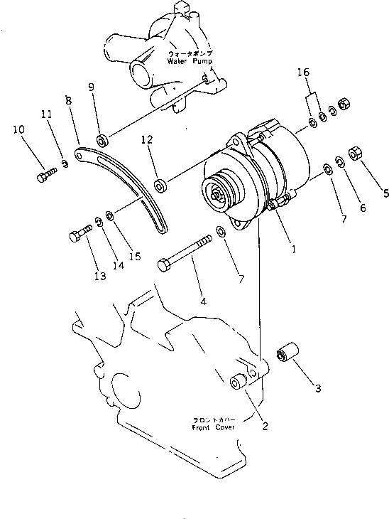 Engines Komatsu / S6D105-1WW S/N 63244-UP(s6d1057r) / ALTERNATOR AND MOUNTING (25A¤ 35A) (BRACKET LESS TYPE)(180010 : 0602)