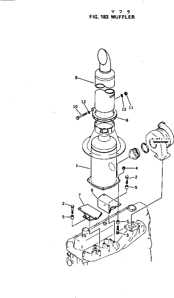 Komatsu parts book diagram for S6D105-1J S/N 19730-UP: 
