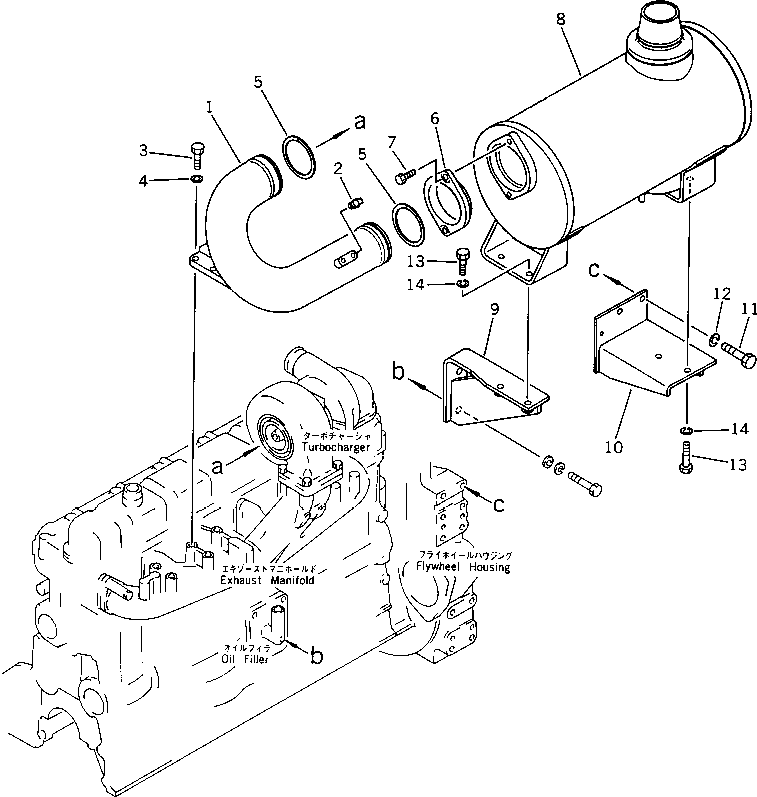 Komatsu parts book diagram for S6D105-1EE S/N 76583-UP: 