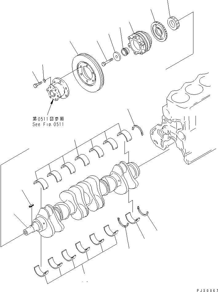 Komatsu parts book diagram for S6D105-1EE S/N 76583-UP: 