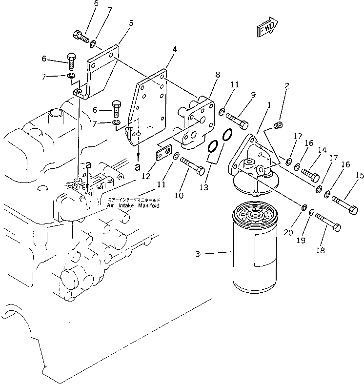 Komatsu parts book diagram for S6D105-1EE S/N 76583-UP: 