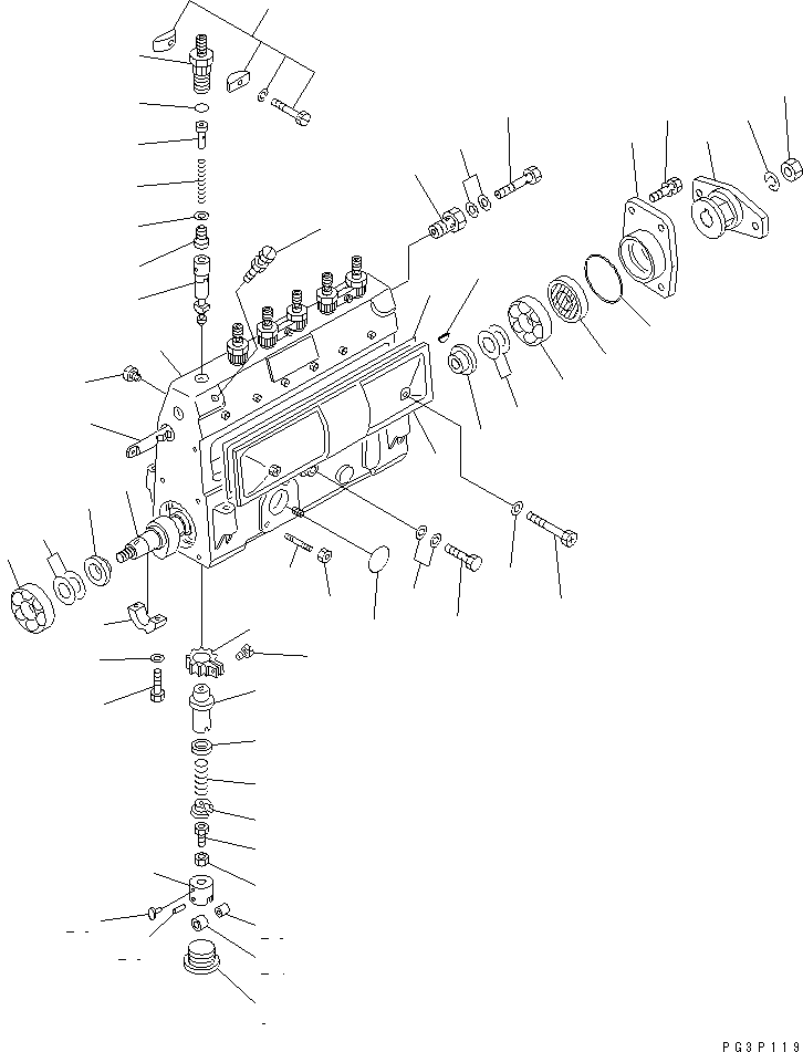 Komatsu parts book diagram for S6D105-1EE S/N 76583-UP: 