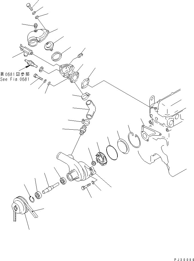 Komatsu parts book diagram for S6D105-1EE S/N 76583-UP: 
