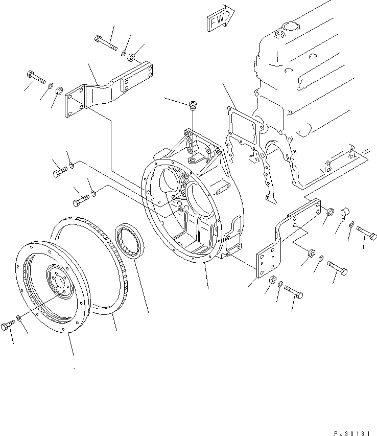 Engines Komatsu / S6D105-1X S/N 63244-UP(s6d105hc) / FLYWHEEL AND FLYWHEEL HOUSING (KEY STOP TYPE)(060050 : 0221)