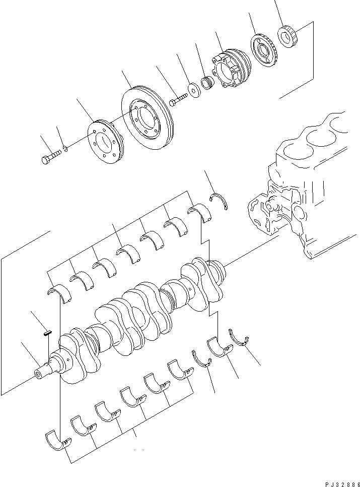 Engines Komatsu / S6D105-1TT S/N 86423-UP(s6d105ic) / CRANKSHAFT (WITH AIR CONDITIONER)(060100 : 0232)