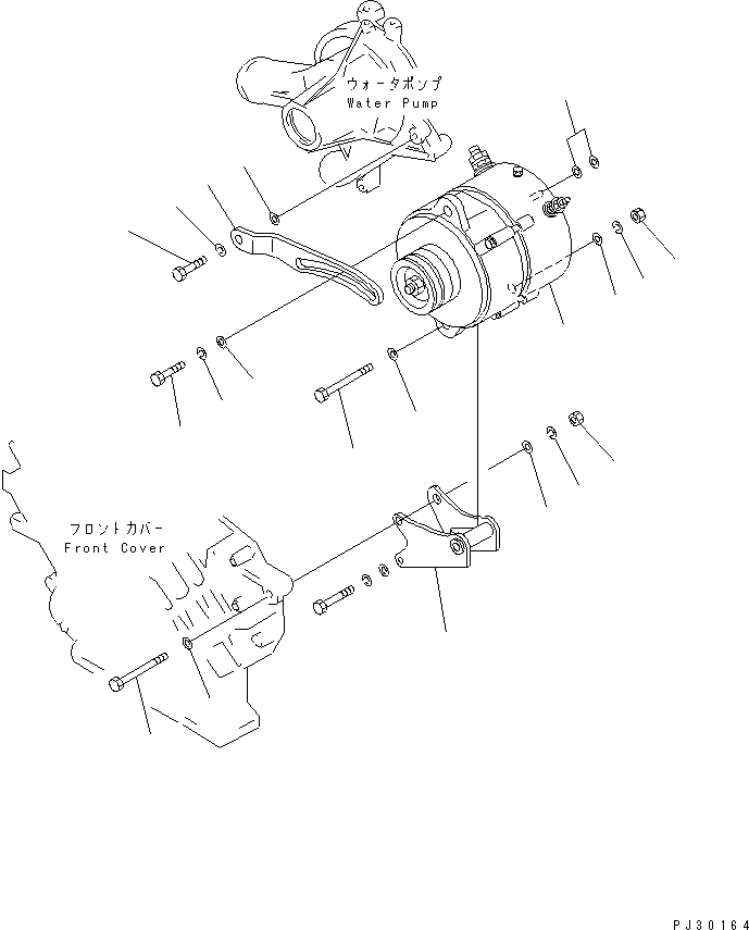 Engines Komatsu / S6D105-1SS S/N 86535-UP(s6d105kc) / ALTERNATOR AND MOUNTING (25A ? 35A)(#86535-92246)(180010 : 0601)
