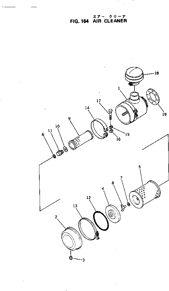 Engines Komatsu / S6D105-1M S/N 50001-UP(s6d105oc) / AIR CLEANER(030070 : 164)