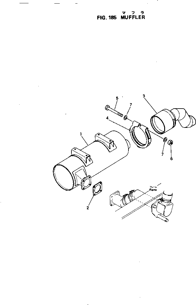 Engines Komatsu / S6D105-1M S/N 50001-UP(s6d105oc) / MUFFLER(030080 : 185)