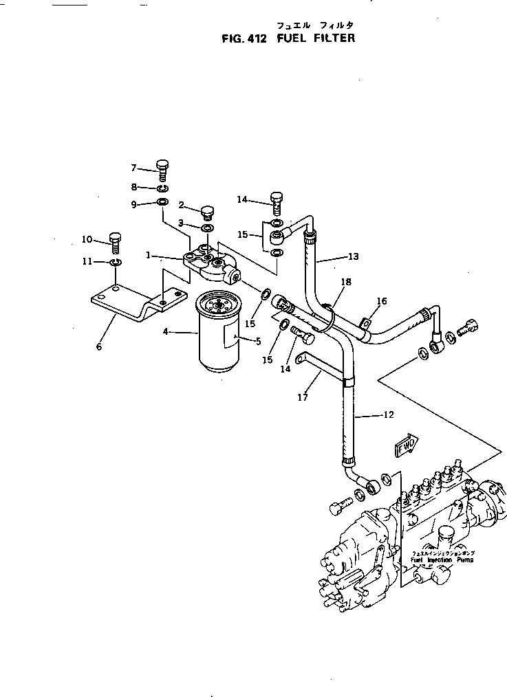 Engines Komatsu / S6D105-1M S/N 50001-UP(s6d105oc) / FUEL FILTER(120020 : 412)