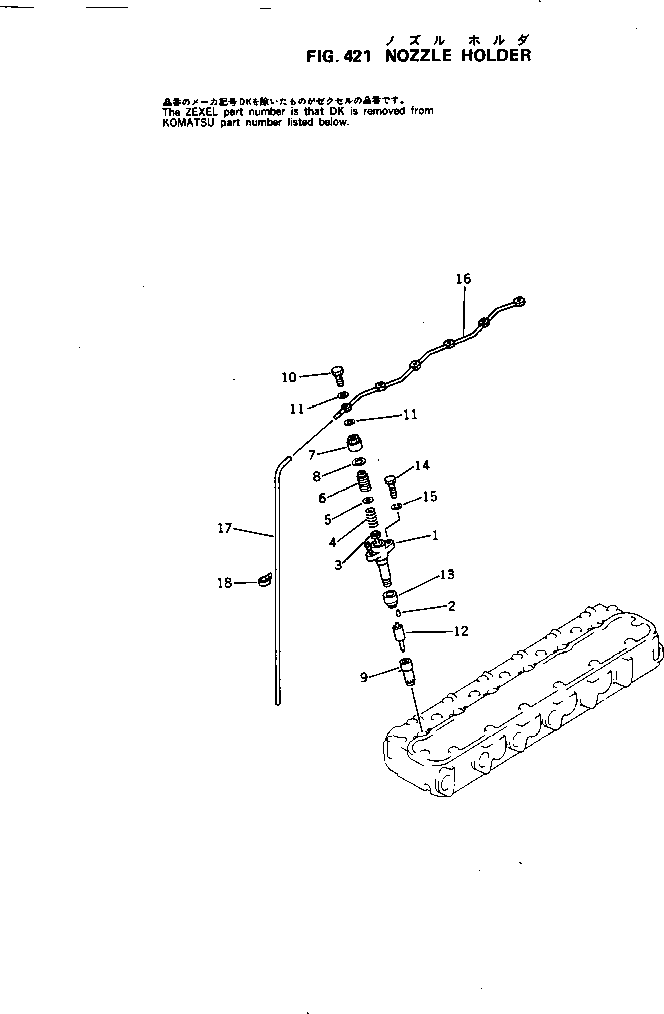 Engines Komatsu / S6D105-1M S/N 50001-UP(s6d105oc) / NOZZLE HOLDER(120050 : 421)